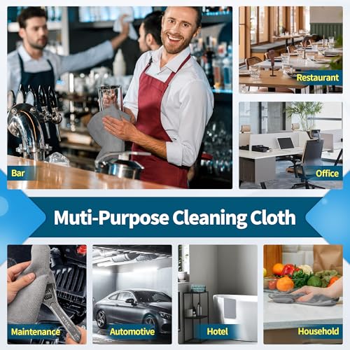 Grey Microfiber Cleaning Cloth (8pk / Grey)