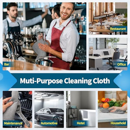 Grey Microfiber Cleaning Cloth (8pk / Grey)