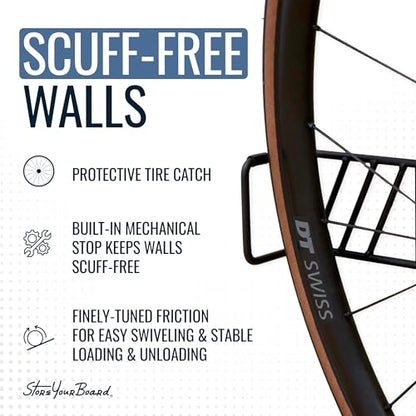 Swivel Bike Wall Mount (4 Pack / 2 Mountain Bike & 2 Road/Gravel)