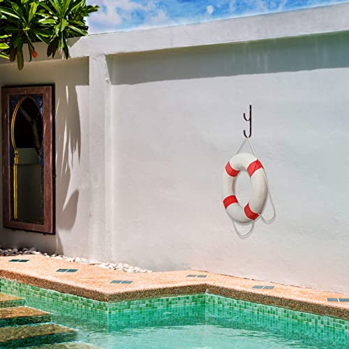 6 Pieces Pool Pole Hook Hanger Swimming Brackets Pool Hook (Coffee Color)
