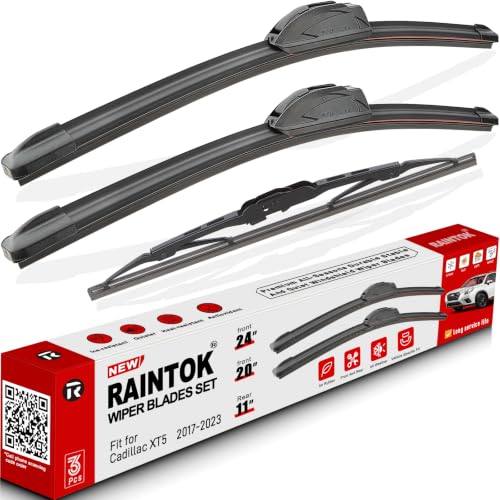 3 Pack Windshield Wiper Blades Replacement for Cadillac XT5 2017 (24"/20"/11")