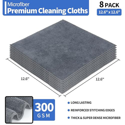 Microfiber Cleaning Cloth (Grey / 8 Pack)