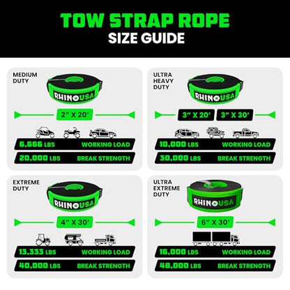 Recovery Tow Strap (Black / 3in x 30ft)