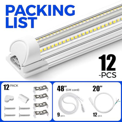 T8 LED Shop Lights 8FT (6500K / 8ft-12 Packs-100w)
