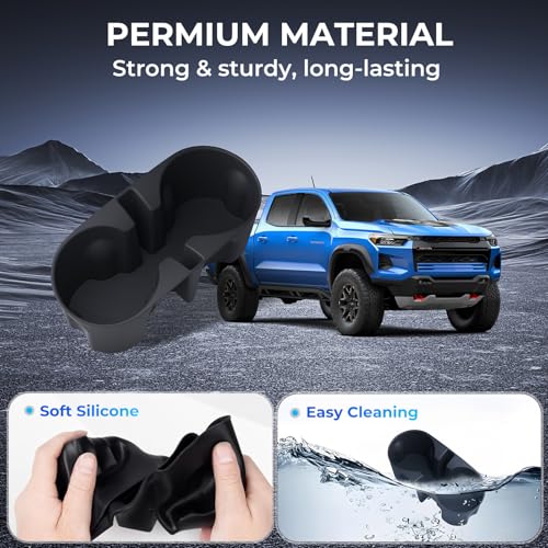 Center Console Cup Holder Inserts for Chevrolet Colorado & GMC Canyon 2026 2025 2024 2023 (Cup Holder for 2023-2026 Colorado & Canyon)