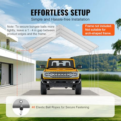 10x20' Canopy Replacement Cover Heavy Duty (White / 10x20ft)