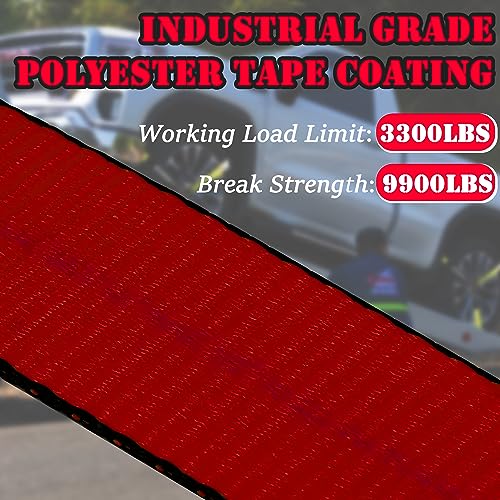 4 Pack Car Tie Down Straps for Trailers (red)