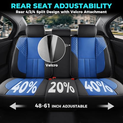 Universal Car Seat Covers for SUVs Sedans Trucks BlackBlue (BlackBlue / Full-Set)