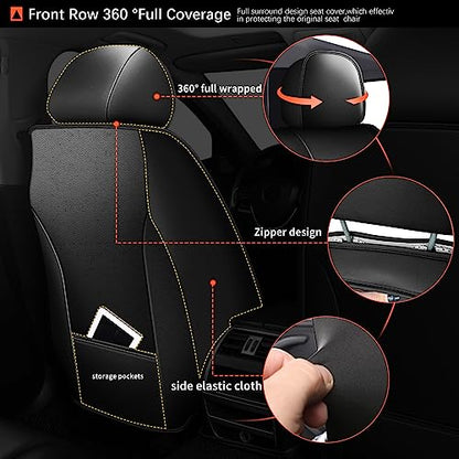 Seat Covers for Toyota Camry 2002 (015-Black / 5PCS Full Set)