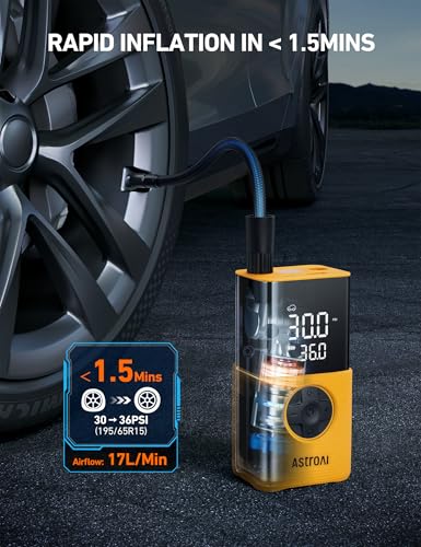 L7S Tire Inflator Portable Air Compressor Cordless with Digital Pressure Gauge (Yellow)
