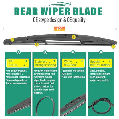 Windshield Wiper Blades Replacement for Tahoe Suburban 09 (22"/22"/12")