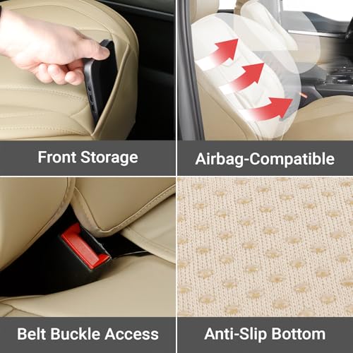 Premium Custom Fit Truck Car Seat Covers Full Set Seat Waterproof (X85 (See Vehicle Size Chart) / Full Set - Beige)