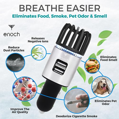 Car Air Purifier Premium Air Ionizer (Grey Silver)