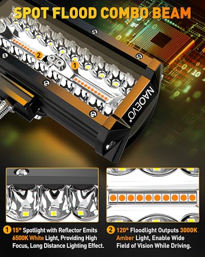7 Inch LED Light Bar (White&Amber 6 Modes)