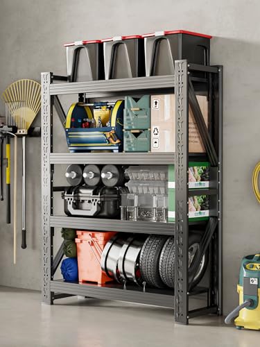 4 Tier Storage Shelves (Black / 48"W*24"D*79"H)
