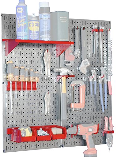 30-WGL-200GVR Galvanized Steel Pegboard Tool Organizer,Galv/Red (Galv/Red)