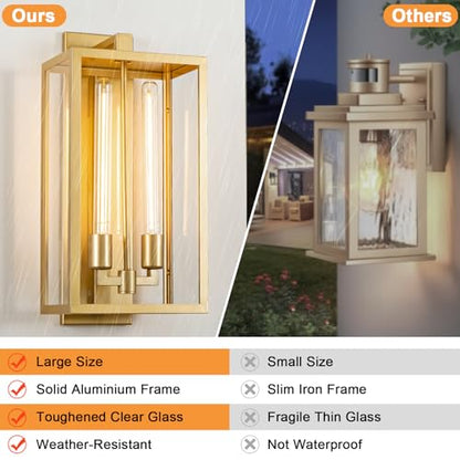 Large Outdoor Wall Sconce (21"-Gold-1pack)