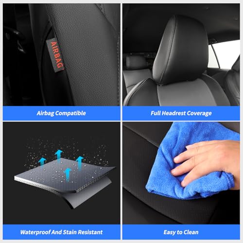 Camry Car Seat Covers Custom for Toyota 2025 2026 Camry (Leatherette(Black/Gray-2) / 2025-2026 Camry Hybrid (XLE/XSE))