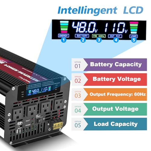 5000 Watt Power Inverter 48V to 110V 120V for Vehicle (48V-5000W-Standard)