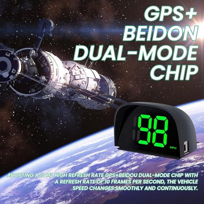 2 Pack Car GPS Speedometer (Green MPH Speedometer-2Sets)