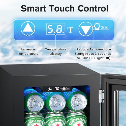 24 Cans Beverage Refrigerator Cooler (Black)