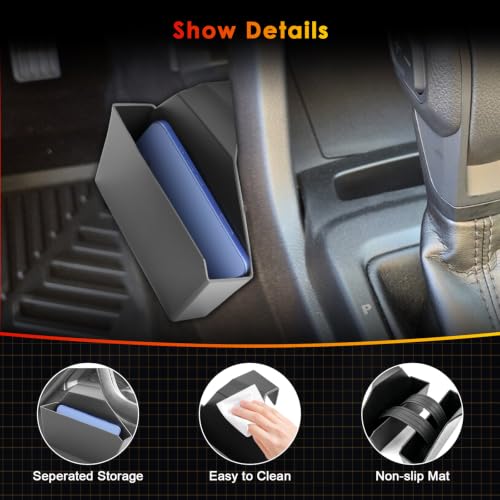 2-Pack) for Center Console Organizer for 2024-2026 Ford Ranger XL/XLT/Lariat/Raptor, Middle Console Hanging Storage Box for 2025 Ranger Accessories