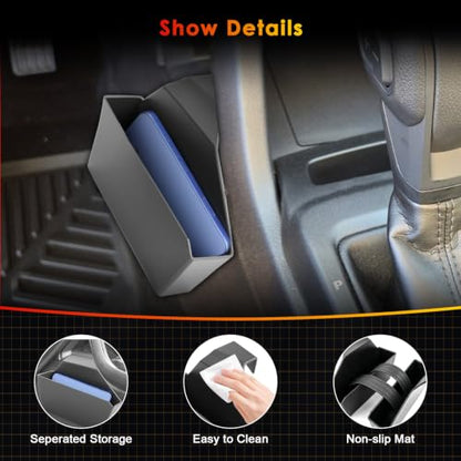 2-Pack) for Center Console Organizer for 2024-2026 Ford Ranger XL/XLT/Lariat/Raptor, Middle Console Hanging Storage Box for 2025 Ranger Accessories