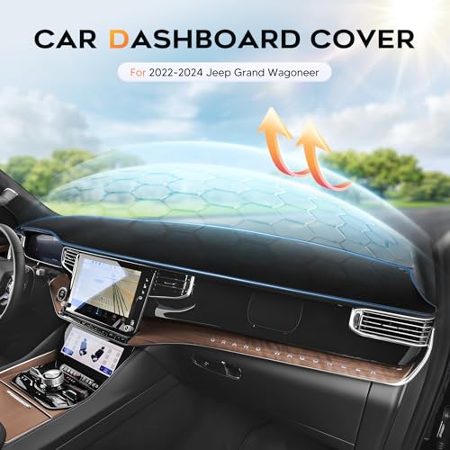 Dash Cover for 2022 2023 2024 Jeep Grand Wagoneer Dashboard Cover (22-24 Grand Wagoneer (Black))