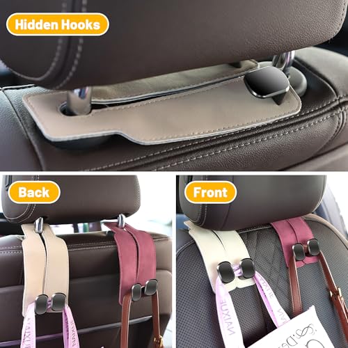 Car Headrest Hooks (Beige)