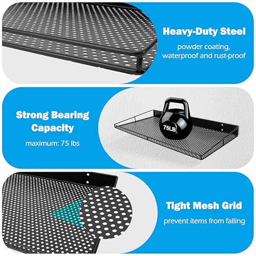 Heavy Duty Wall Shelf (Black)