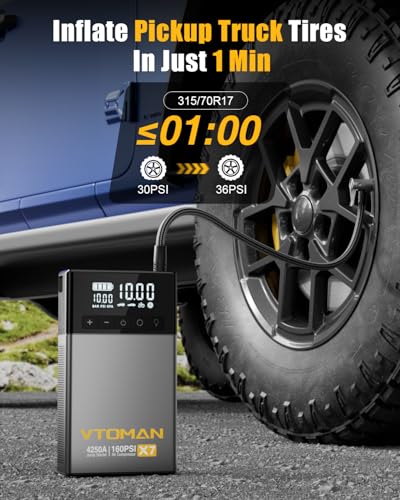 X7 4250A Jump Starter with 160PSI Air Compressor (Gray)