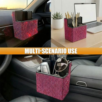 Bling Car Dashboard Storage Box (RoseRed)