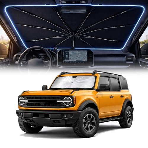 Car Windshield Sun Shade Umbrella for Ford Bronco 2021 (For Ford Bronco(Not for Bronco Sport)2021-2026)