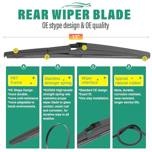 Windshield Wiper Blades Replacement for Toyota Venza 2009 (26"/22"/12")