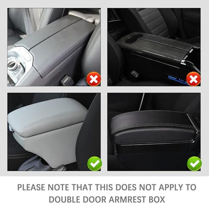 Patchwork Leather Center Console Covers for Cars (Taro Purple)