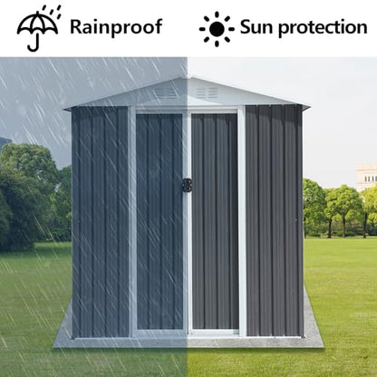 6x4 FT Outdoor Storage Shed (6x4 FT/Base Frame / Gray)