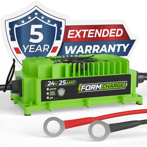 24 Volt Battery Charger for Genie Skyjack (Green - Ring Terminals)