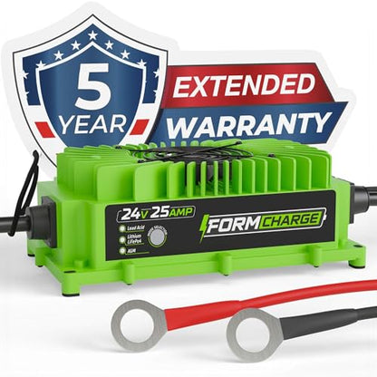 24 Volt Battery Charger for Genie Skyjack (Green - Ring Terminals)