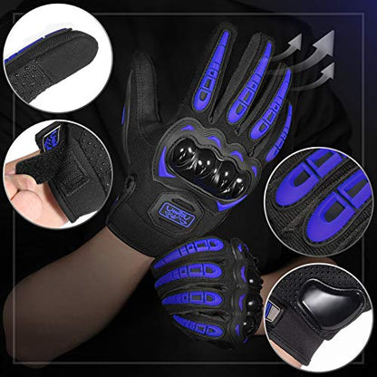 Motorcycle Gloves Breathable (8-blue / Medium)