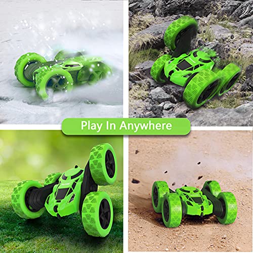 RC Stunt Car for Kids Ages 6 (Green / Standard (Headlights))