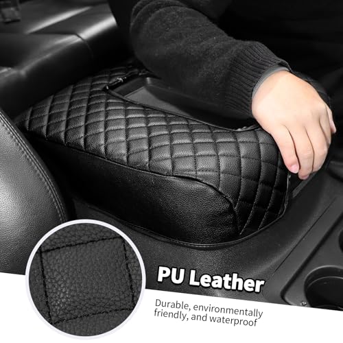 Car Center Console Cover Pad Fit for Chevy Silverado (Black)