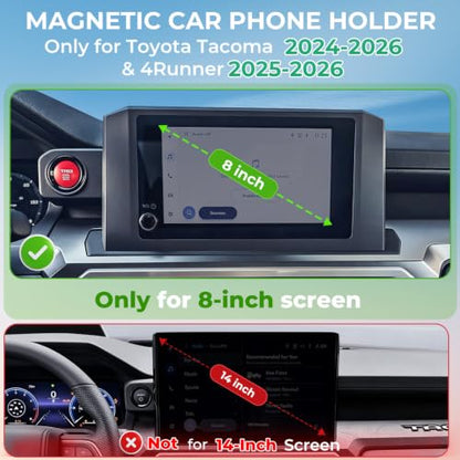 Car Phone Holder for Toyota Tacoma 2024 (Fit for 24-26 Tacoma & 25-26 4Runner, 8-Inch)