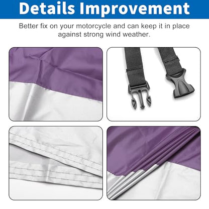 Motorcycle Cover for Harley Davidson Fits Up to 116.14" XXXL (Purple / XXXL)
