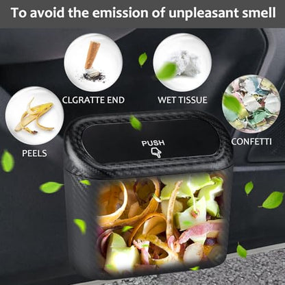 Car Trash Can with Lid (Carbon Fibre, Carbon Fibre)