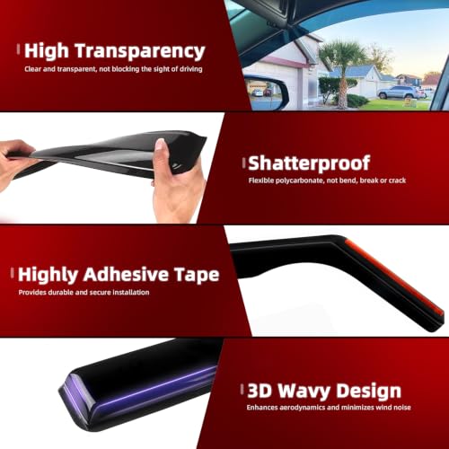 4PCS in Channel Window Visors Rain Guards 4pcs Fit for GMC Acadia 2017 (For 2017-2023 Acadia)