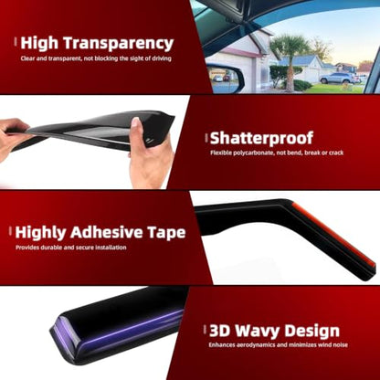 4PCS in Channel Window Visors Rain Guards 4pcs Fit for GMC Acadia 2017 (For 2017-2023 Acadia)