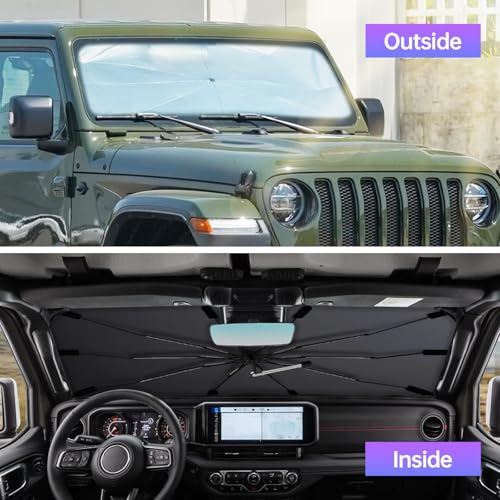 2025 Upgraded] Windshield Sun Shade Umbrella (Small)