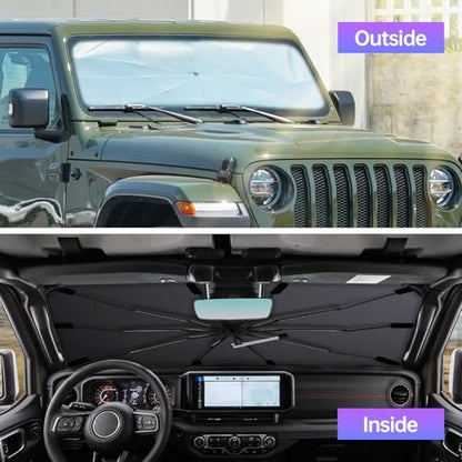 2025 Upgraded] Windshield Sun Shade Umbrella (Small)