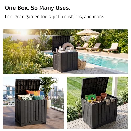 31 Gallon Outdoor Storage Box (Black / 31 Gallon)