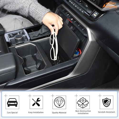 Center Console Organizer Tray Dividers for Toyota Tundra 2022 (Black(B))